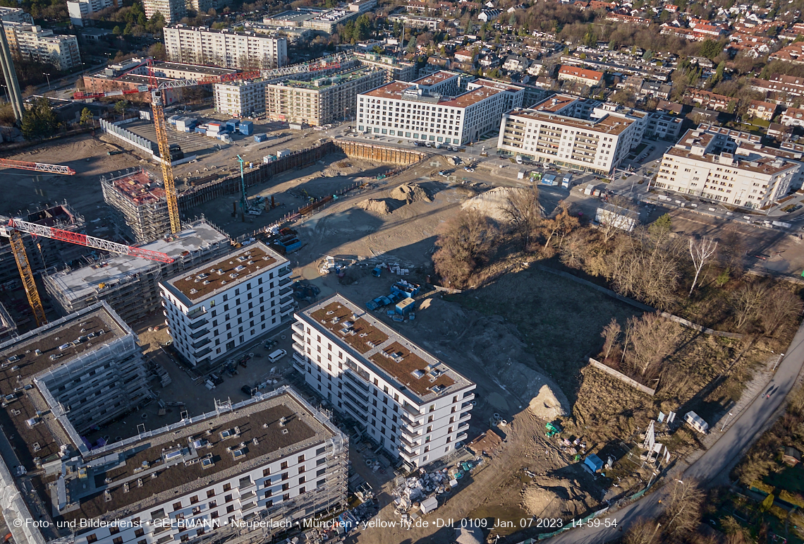07.01.2023 - Baustelle zum Alexisquartier und Pandion Verde in Neuperlach